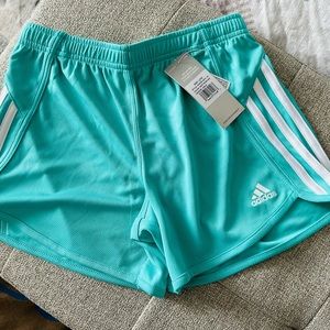 Adidas 3 stripe mesh shorts. Girls L(14)
